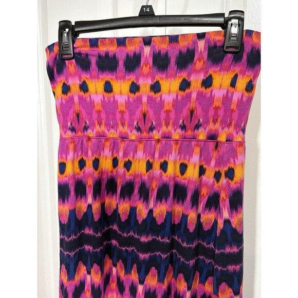 Cynthia Rowley Strapless Maxi Dress Women M Ikat Boho Festival Bright Summer Y2K - Picture 2 of 8